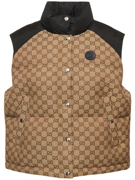 Veste Doudoune Sans Manches GG en Vert – Gucci 